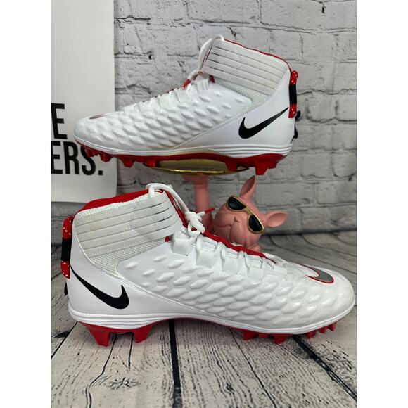 Nike x Ohio State PE Force Savage Pro 2 Football Cleats Shoes Mens 14 Red White